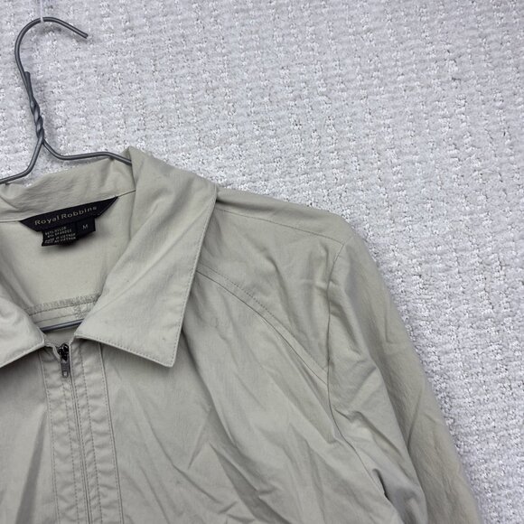 Royal Robbins Women’s Sz M Lightweight Windbreaker Beige Zip Up Jacket Outdoor - Picture 5 of 14